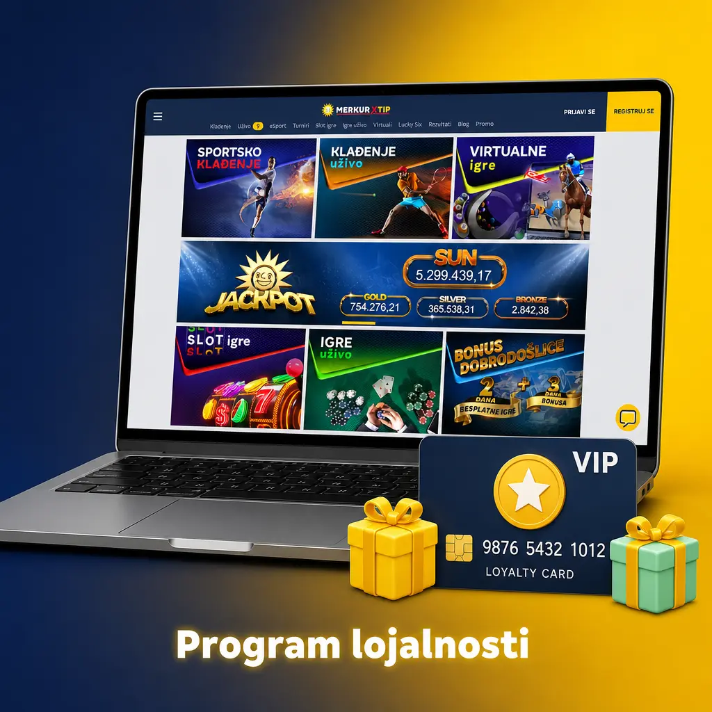 MerkurXtip program lojalnosti sa četiri nivoa – Bronze, Silver, Gold i Platinum – nagrade i cashback za redovne igrače.