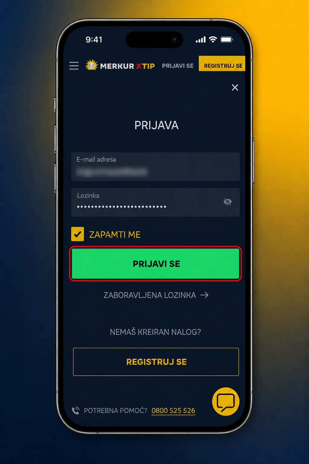 Prikaz procesa prijavljivanja na MerkurXtip nalog uz unos korisničkog imena, lozinke i dvofaktorske autentifikacije